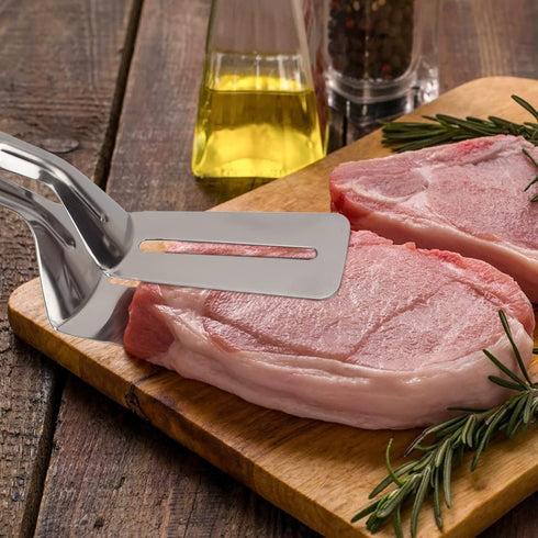 Steak Clamps, 3-in-1 Cooking Tong, Double Sided Spatula, 10 inch Multifunctional Stainless Steel
