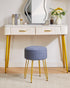 WBD010BU IBUYKE Teddy Velvet Storage Footrest Stool Ottoman, Makeup Vanity Stool Side Table with Removable Cover