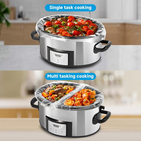 Slow Cooker Liners 3-8 Quart, Large Size Cooking Bags 13"x 21", Disposable Oval Bags for Crock Pot (20)