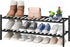 viewcare Black Shoe Rack, 2-Tier Long Shoe Rack for Entryway, Bamboo Wood