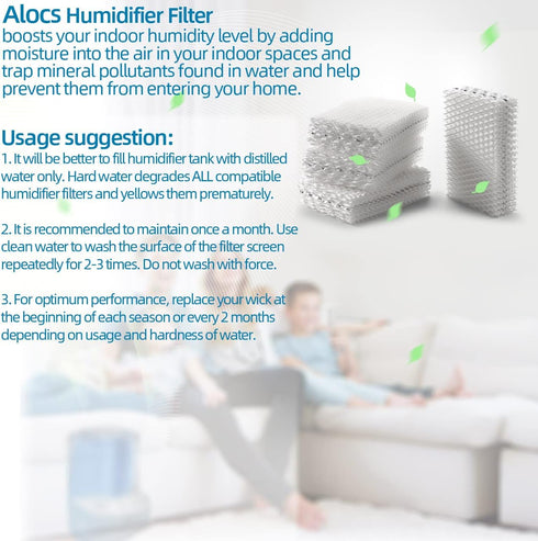 WF813 Humidifier Filter Replacement for Relion RCM832 RCM-832N Procare PCWF813 Protec WF813, Pack of 4 Cool Mist Wick