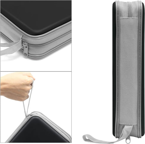 CD Case, DVD Case Holder, 96 Capacity Hard Plastic Storage Binder for Car, Home, Office, Travel (Black).