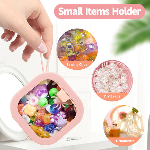 Hair Tie Organizer, 4 Pcs Small Portable Storage Holder, Qtip Dispenser for Hair Tie Accessories, Travel Organizer