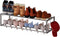 Expandable Wall Mounted Shoe Rack, 17"-31" Adjustable Hanging Shoe Rack Holds 8