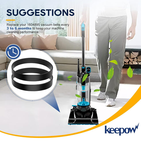 KEEPOW Vacuum Belt for Bissell Powerforce Compact, 1604895 Replacement Belt for Bissell Models, 6 Pack