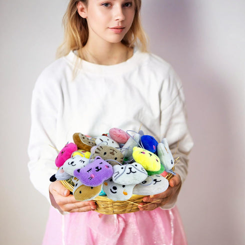 PPXMEEUDC 32 Set Packaging PCS Mini Plush Animals Toy Stuffed Keychain Party Favors with Box Small Animals Decorations