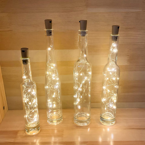 Etinga 18 Pack 20 6.6 (18 Pack, Wine Bottle Lights with Cork, LEDs, Ft, Fairy Mini String Lights for DIY Jar Halloween