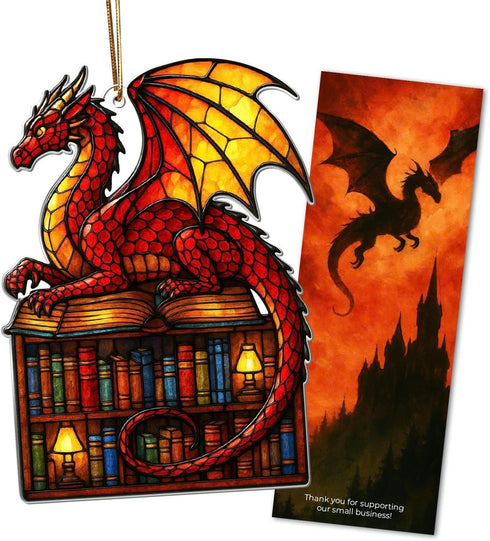 Book Lover Ornament 2025 Stained Glass Style Ornament for Readers, Just One