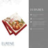 Elrene Home Fashions Swaying Leaves Bordered Fall Napkins, 17" x 17", Set of 8 for Seasonal Dinner