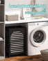 Black Laundry Hamper with Lid, 22.5 Gallon (85L) Bamboo Wood Clothes Basket, Removable Liner and Handles