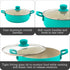 IMUSA USA Tea Caldero (Dutch Oven) with Glass Lid, 2-Quart Ceramic Interior, Teal