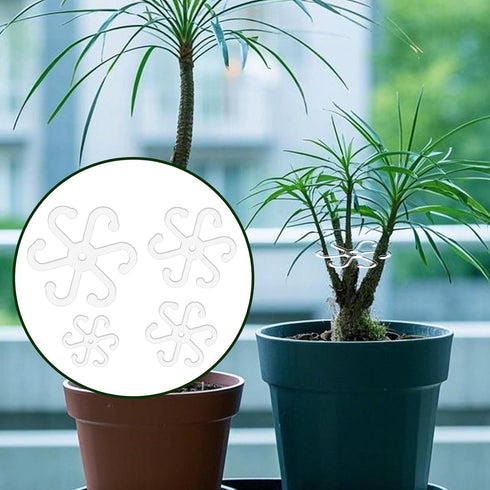 BOXOB 4pcs (4 Plant Stem Support, Plant Stem Holder with Holes Acrylic Plant Trellis Stakes Monstera Plant Stabilizer
