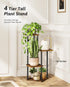 4 GENTINGBRO Tall Plant Stand Indoor Tiered Plant Shelf for Multiple Plants Coner Shelf Stand Wood Plant Stand Metal