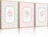 Pouydmi Pink Floral Wall Art Nursery Flower Canvas Wall Decor Baby Girl Wildflower