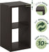 Furinno Cubicle Open Back Decorative Cube Storage Organizer - 2, Dark Oak