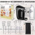 Electric Hand Mixer with Stainless Steel Whisk, Dough Hook Attachment, Storage Bag, Turbo Boost / 5 Speed Kitchen