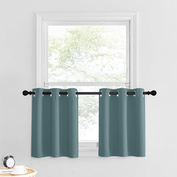 NICETOWN Short Curtains for Small Window, Blackout Portable Blinds Shades for Bedroom, Bathroom, Kitchen, 34 inch Width