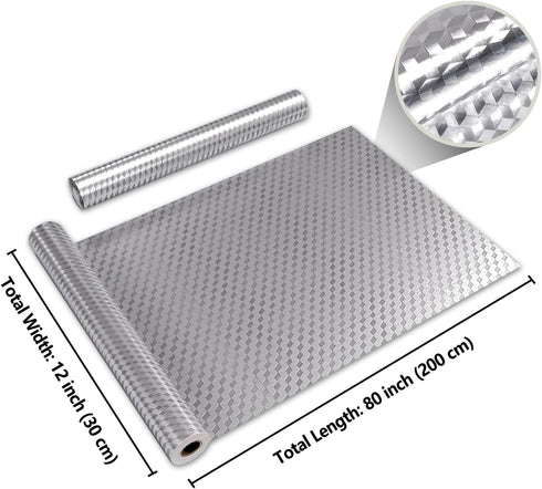 CRE8TIVE Stainless Steel Contact Paper for Kitchen Appliances 12"x80" Metallic Silver Wallpaper Peel and Stick Countertops Waterproof Oil Proof Heat Resistant Aluminum Foil for Fridge Dishwasher Stove by CRE8TIVE