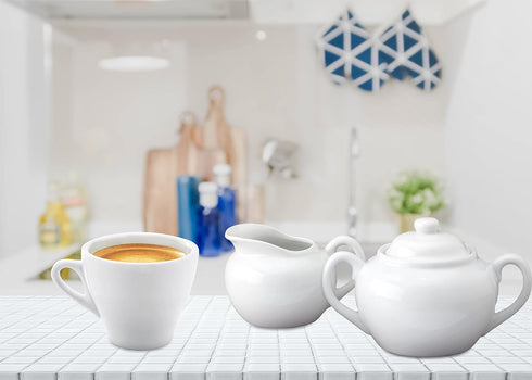 HIC Kitchen 2-Piece Sugar and Creamer Set, Fine Porcelain
