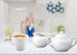 HIC Kitchen 2-Piece Sugar and Creamer Set, Fine Porcelain