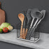 Utensil Holder for Kitchen Counter, Metal Utensil Holder Rack for Cooking Tools Storage, Sturdy Base, Drainage Hole for