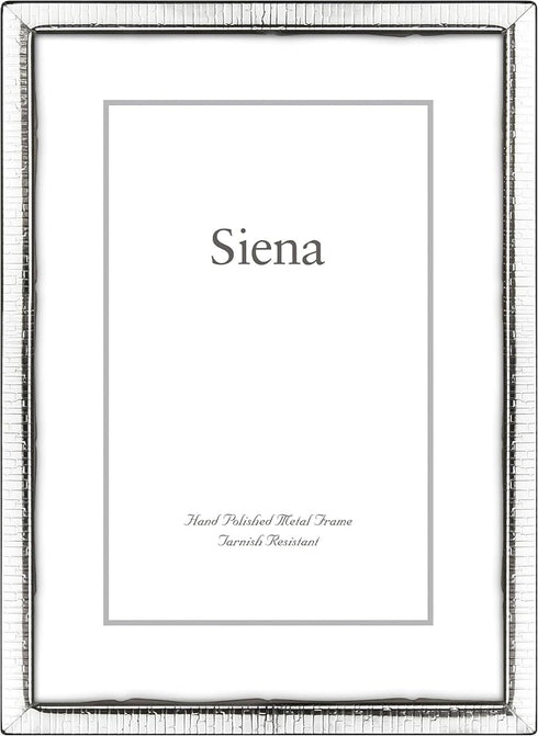 Siena Slim Crackled Silver Picture Frame, Tarnish Resistant Finish, Perfect Photo Frame