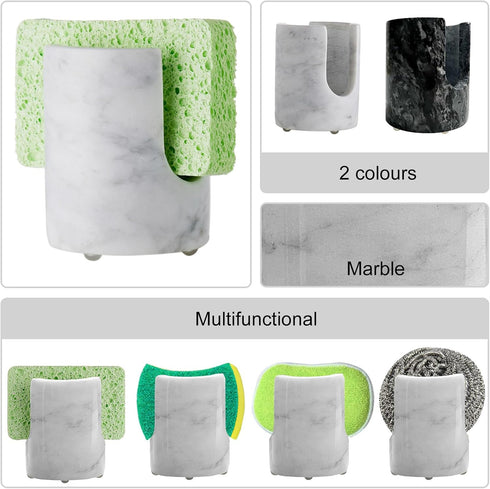 counter Marble Sponge Holder Sink Sponge Caddy for kichen Drying Rack for Sink Organizer Modern Stone Kitchen Sink