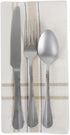 DII French Stripe Tabletop Collection Dining Table Linen Napkin Set, 20x20, White Chambray, 6 Piece