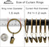 40 Pack Metal Curtain Rings with Clips, Decorative Drapery Hooks 1.5 in Interior Diameter (Antique Bronze)
