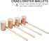 4Pcs Wooden Hammers, Natural Hardwood Crab Lobster Seafood Mallets