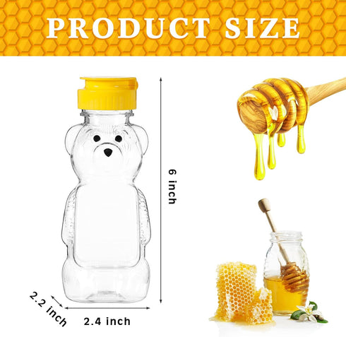 36 Transparent(240 Ml/ 8 oz) Thenshop Pcs Honey Bear Bottle,Plastic Honey Squeeze Bottle,Honeybear Squeeze Jars,Cute