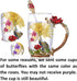 Kaiyuan Dynasty Tea Cup Set - 12oz Glass Coffee Mugs with Enamel Rose Flower Butterfly and Spoon for Birthday Wedding