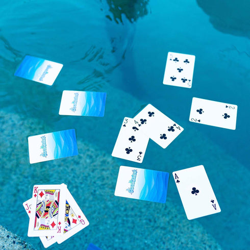 28 Set Poolcandy Floating Game Table with Waterproof Playing Cards Inflatable Pool Card Table, Puncture-Resistant