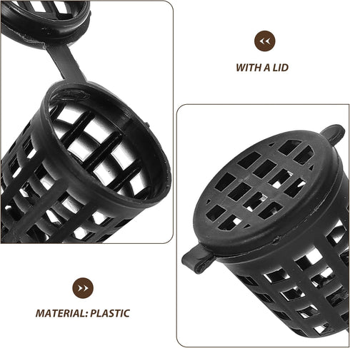 Yardwe 50pcs Bonsai Fertilizer Baskets, Mesh Baskets with Lid for Planting Nutrition Cups, Succulent, Orchid