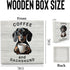 5x5 Inches,Gift Coffee Dachshund Desk Decor Wooden Signs,Funny Coffee Wooden Box Sign,Funny Office Desk Tabletop Shelf