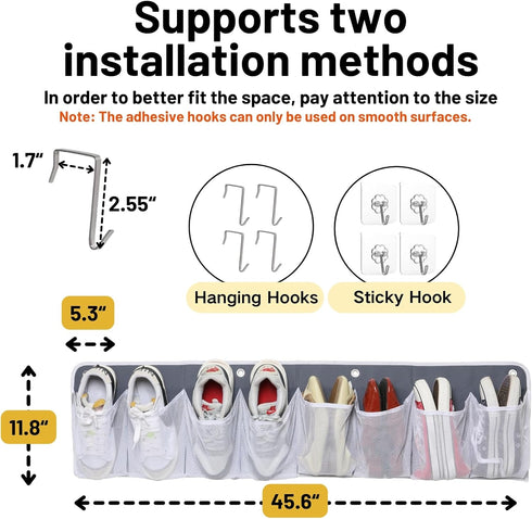 RV Shoe Storage for Bedside - 16 Extra Large Pocket Wall Mounted Entryway Shoes Rack, 2 Pack