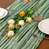 12pcs 22120 inches 10FT Sage Green Easter Spring Cheesecloth Table Runner Boho Gauze Table Runner for Spring Wedding