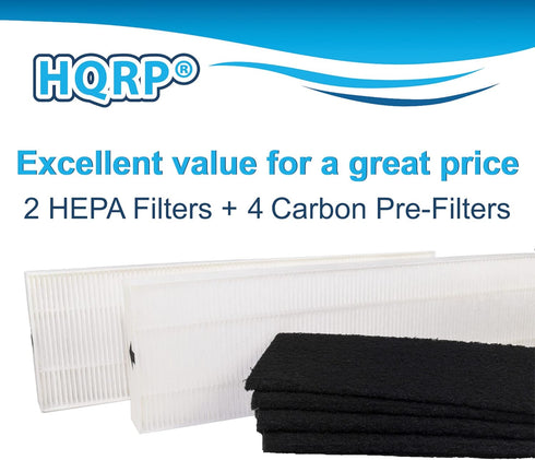 HQRP Filter Kit with 2 HEPA & 4 Carbon Prefilters Compatible with Fellowes AeraMax 100 Air Purifier Models 90, 100,