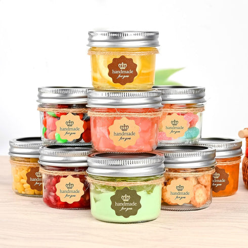 4 oz 24 Pack, 4oz TUZAZO Mini Mason Jars with Lids Small Glass Mason Canning Jars for Jam Jelly Yogurt Dessert, Shower
