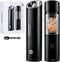 Gravity Electric Salt and Pepper Grinder Set - Adjustable Coarseness, One-Handed Operation, Battery Powered, Black
