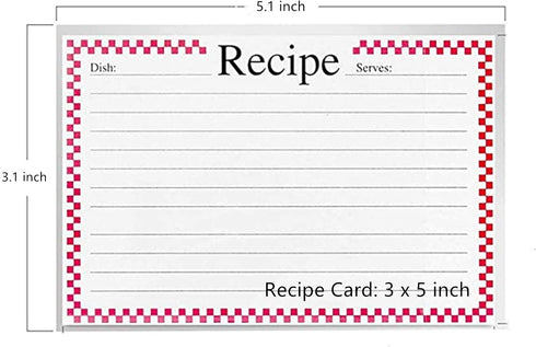BeeSpring Recipe Card Covers - Clear Vinyl 3 x 5 Inch Kitchen Recipe Card Protectors, Set of 48