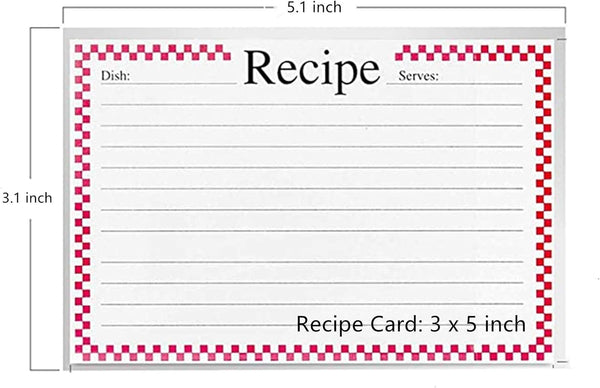 BeeSpring Recipe Card Covers - Clear Vinyl 3 x 5 Inch Kitchen Recipe Card Protectors, Set of 48