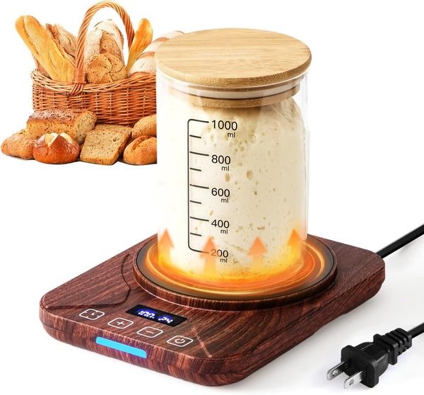 RVV Sourdough Starter Warmer, Digital Temperature Control Heating Mat for Home Baking with