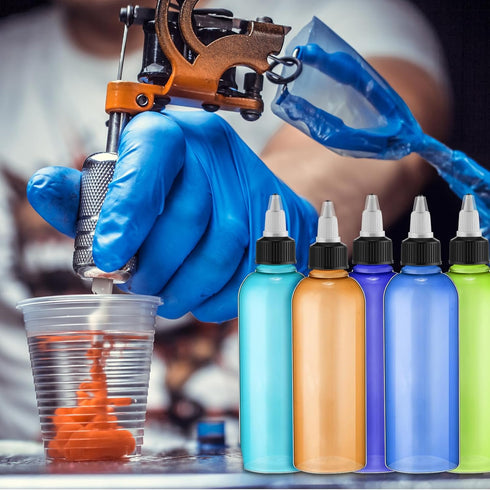 20 2oz Tanlade Pcs Plastic Squeeze Bottles Bulk Boston Dispensing Empty Hair Oil Bottles with Twist Cap for Essential