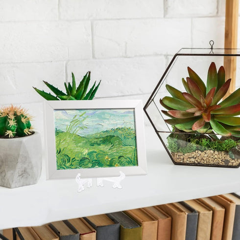 25 Pack Acrylic Easel Stand, 3 Inch Clear Plastic Mini Plate Holders for Photos, Sports Cards, Coins