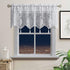Sheer White Valance for Kitchen Small Window Lace Curtain Rod Pocket for Living Room Bathroom Cafe Boho Floral Rose Pattern Farmhouse Country Voile Curtain with Tassels, 1 Panel 52"×18"