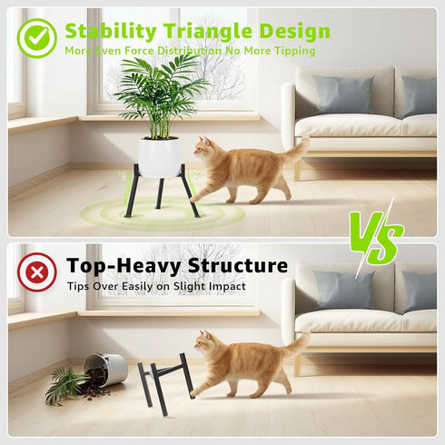 5.9 8.7 Inches 1 Pack Metal Plant Stand Indoor Outdoor- Anti-Rust Metal Plant Stand, Stable Corner Plant Stands Fits