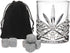 Godinger Whiskey Glass and Stones Gift Set, Includes Old Fashioned Whiskey Glasses, 6 Whiskey Rocks Chilling Stones and