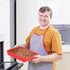 Set of 4 Red Silicone Square Cake Pan, Nonstick Brownie Pan for Muffin, Bread, Rice Crispy, Lasagna, Pie