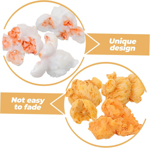 20Pcs Artificial Popcorn Resin Decoration, Popcorn Garland Model Set for DIY Earring Bracelet Necklace Accessory